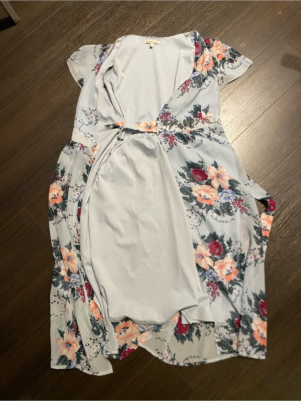 Charlotte Russe Small Baby Blue Floral Casual Dress